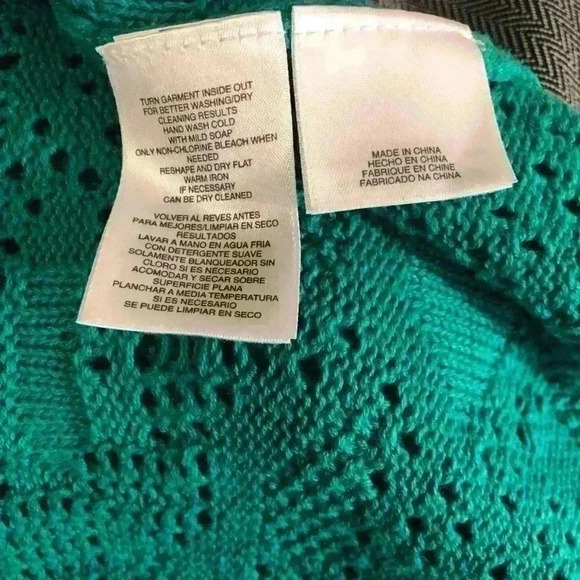 Kasper ladies green open knit sweater size XS 3/4 sleeves. - Picture 2 of 4